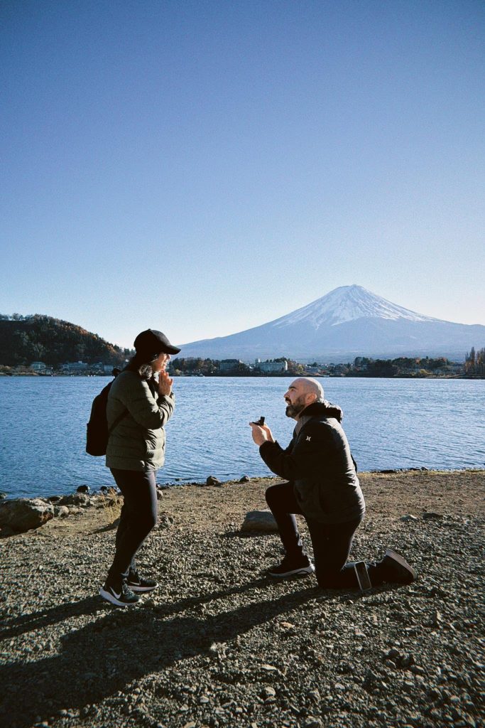 I popped the question in front of Mt. Fuji in Japan. (Photo by Jarne Aktun)