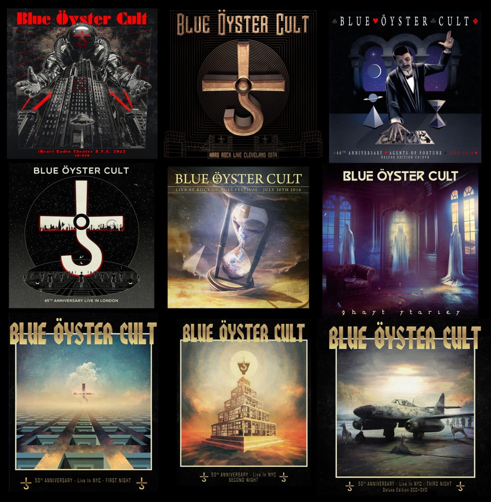 All of the Blue Öyster Cult projects released by Frontiers over the next 4 years. (Shout out to Stan Decker for the killer artwork)