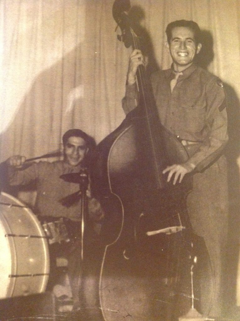 My Grandfather, Phil "Pop" Castellano Sr. on bass during WWII