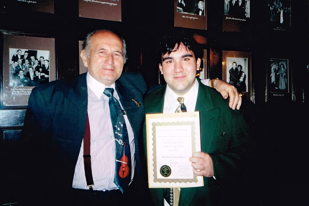 My Grandfather, Phil Castellano Sr. and me at the Friar's Club in NYC. 1998