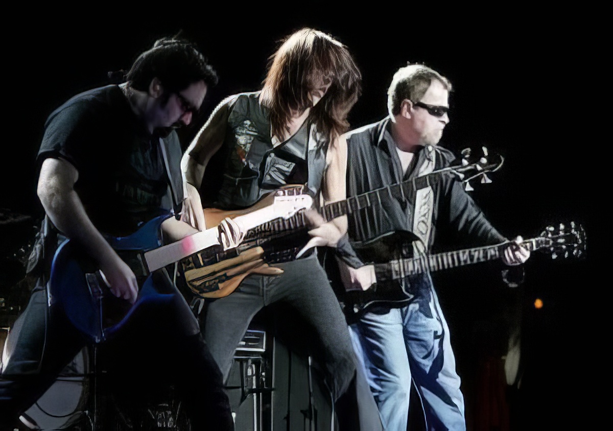Me, Rudy Sarzo and Eric Bloom at a Blue Öyster Cult show. Circa 2007